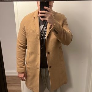 Large (Tall) Gap camel/tan colored pea coat made with Italian wool
